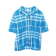 【二手，A級】Burberry 女士格紋短袖絲質襯衫