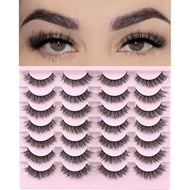 FARREDLashesShortEyelashesWispyFalseMinkLashPack14PairLookFluffyEyeStripEyelashallFakeLashesFullPest