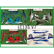 LC135 V7 GRAPHIC SET CYAN/RED/BLUE/MATTE GREY ORIGINAL HLY STICKER/STRIPE