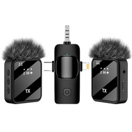 3 in 1 Wireless Microphone Noise Reduction Fur Ball Suitable for Mobile Phone Tablet PC Lavalier Min