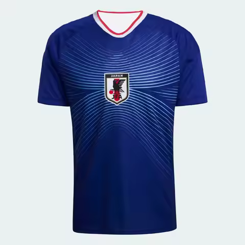 Japan Blue 2026 Home Fan Edition Soccer Jersey with Horizon Wave Texture Adult Soccer Shirts for Men