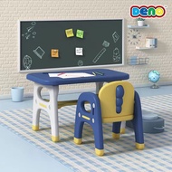DENO โต๊ะเด็ก โต๊ะเขียนหนังสือเด็ก โต๊ะทำการบ้านเด็ก โต๊ะเด็กพร้อมเก้าอี้ สินค้าพร้อมจัดส่ง