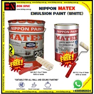 NIPPON MATEX PAINT 20LT 7LT/ CEILING PAINT/ EMULSION WALL PAINT 20LT 7LT FREE PAINT ROLLER