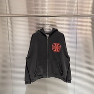 0KE9 west coast choppers Iron Cross Zipper Sweatshirt erd Style Loose Jacket Men Women