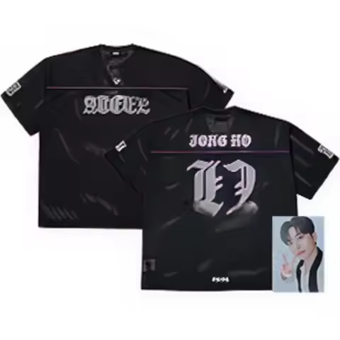 Ateez in Your Fantasy 2025 World Tour Football Jersey T-Shirt Casual Loose Fit V-Neck Short Sleeve P