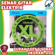 Senar Gitar Elektrik DAddario 008 EXL130 Super Light Nickel Wound