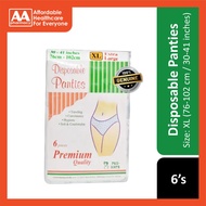 Pan-Mate Premium Quality Disposable Panties Size XL 6's (76-102cm / 30-41 inches)