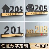 Apartment House Number Plate House Number Customized House Number Acrylic House Number Plate Household Customized Small Area Room Number Hotel Creative Box Room Office Personalized Prompt Sign Apartment Rental Room Dormitory High-End Three @-