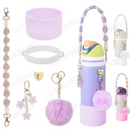 (No cup) 6pcs Owala FreeSip Water Bottle Accessories Set for 24oz, Include 7.5cm Silicone Boot, Deco