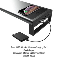 VAYDEER Monitor Stand Riser USB3.0 Hub Data Transfer Fast Wireless Charging Desktop Organizer for La