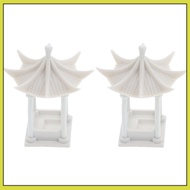 Patio Decor Gazebo Decoration Garden Octagonal Pavilion Model Gardening Potted Outdoor Miniature 2 P