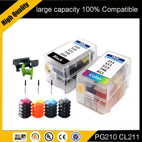 PG210 CL211 210 211 Inner Tank Ink Cartridge 210XL 211XL for Canon Pixma MP240 MP250 MP260 MP270 MP2