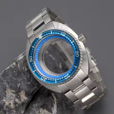 New Dive Men's Watch Case Design 6105 6309 Turtle Abalone Watch Case With 316L Stainless Steel Brace