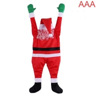 Flannel Santa Costume Hanging Ornaments Outdoor Climbing Hanging Santa Decorations for Home Door Win