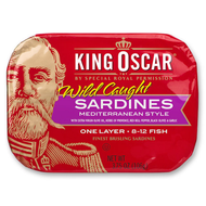 คิงออสการ์ ปลาซาดีนในน้ำมันมะกอกแบบเมดิเตอร์เรเนียน 106 กรัม - King Oscar Sardines Mediterranean Sty