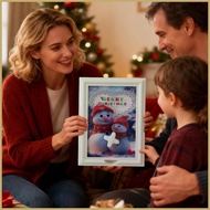 Gumball Picture Frame Dispenser Christmas Snowman Treat Storage Gumball Machine Photo Frame for Kid 