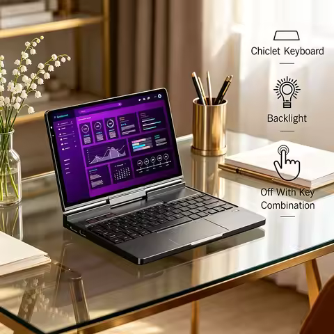 Latest 2026 GPD Pocket 4 8 8 Inch AMD AI 9 HX 370 64GB RAM Durable Portable Mini PC 2TB NVMe Flipped