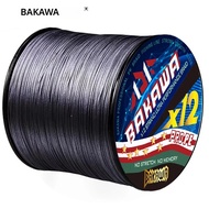 BAKAWA สายถัก Braided 12 Strand 100M 300M 500M 1000M Multifilament PE สานทะเลน้ําจืด Extreme ญี่ปุ่น