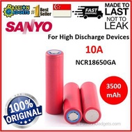 Sanyo 18650 Lithium-Ion Rechargeable Battery 3500mAh NCR18650GA 10A Battery Li-ion High Drain Battery Flat TOP