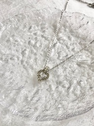 【日本直送 名牌中古包】Christian Dior   項鍊 銀色 標誌 愛心 寶石 vintage jactup