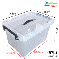 Clear Storage Box Transparent (50L/70L/90L/110L/160L) Kotak Simpanan Storage Box Storage Container