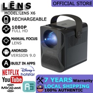 LENS X6 Smart Android Projector Mini 6000 Lumens HD 1080P 4K WiFi LED Projector for Home Theater