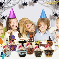 AINTP Cake Topper Party Cupcake Tray Pumpkin Witch Cupcake Wrapper