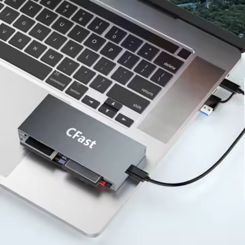 CFast Card Reader Read 6 Cards Simultaneously USB C CFast 2.0 Card Reader 5Gbps USB Card Reader for 