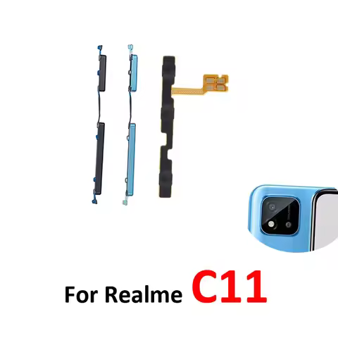 For Realme C11 2021 RMX3231 Phone New Housing Power Volume Button On Off Switch Key Internal Flex Ca