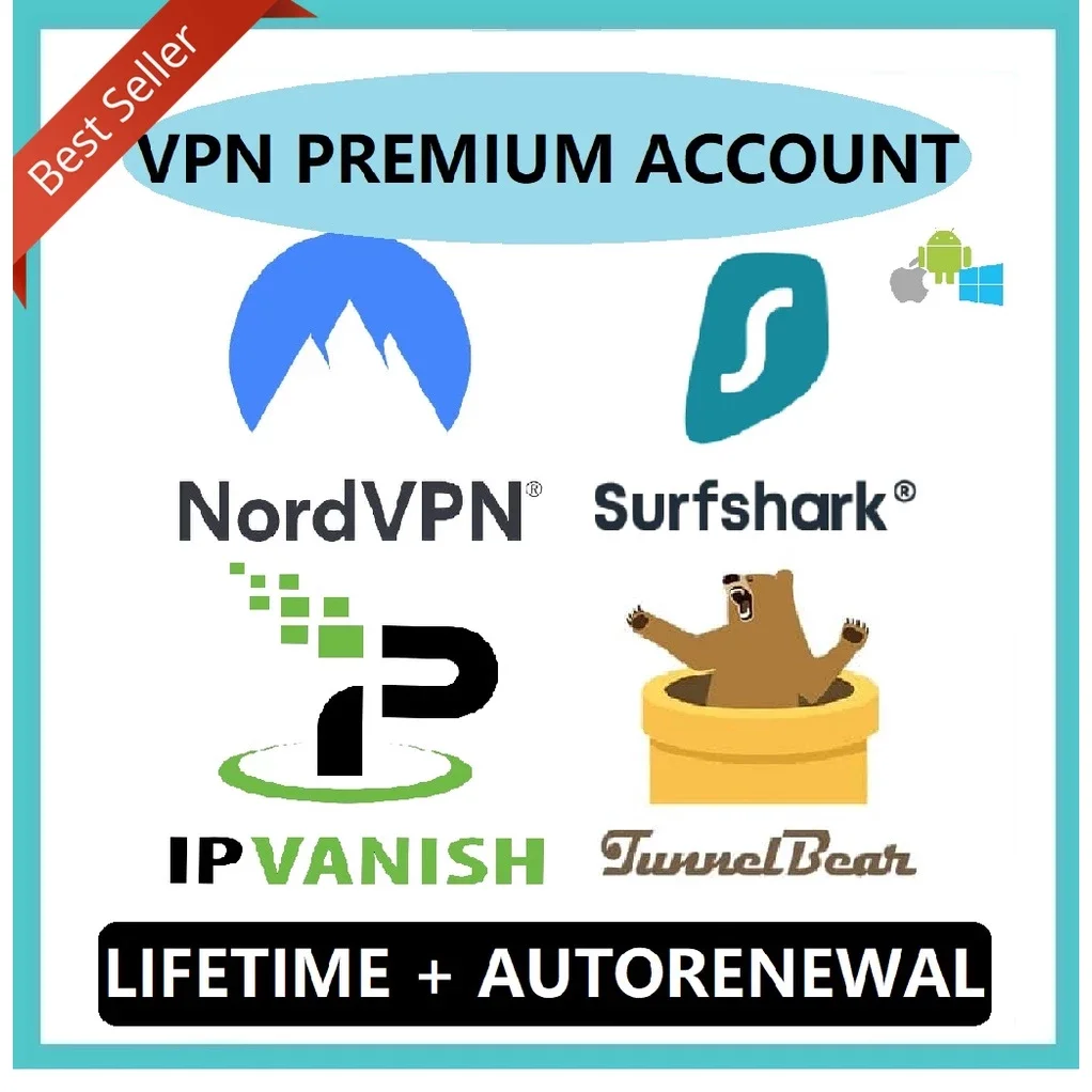 LIFETIME VPN Account🔥VPN Stable Premium VPN Account ipvanish tunnelbear Surfshark NordVPN Provider
