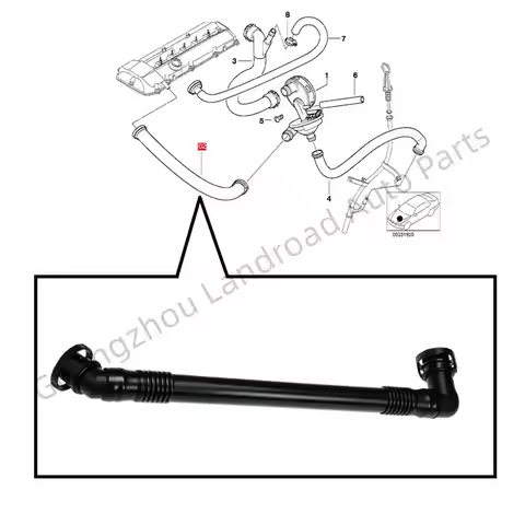 11617533398 PCV Crankcase Vent Valve Breather Hose For BMW X5 E53 3.0i M54 Z4 E85 3.0i M54 E60 520i