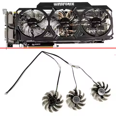 Cooling Fan 75MM 4PIN T128010SU PLD08010S12HH For Gigabyte GTX 980 760 670 580 770 760 960 560Ti R9 