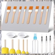 [Z F L U] 20 Pack Decoupage Tool Silicone Table Mat,Foam Brushes, Decoupage Brushes Water Pens,Glue 