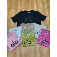 Women ALO Logo T-Shirt Rhinestone Design Free Size Baju Perempuan T Shirt Baju T Shirt Perempuan