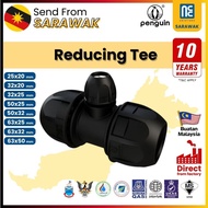 Reducing Tee HDPE Poly Pipe connector Compression Poly Pipe Fitting Sambungan Paip Air