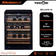 Tuscani BELLONA 45 Wine Chiller Cooler / Cellar / Cabinet 42 Bottles Single Zone Bello Vino - BELLON