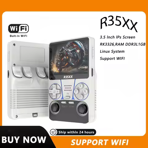 R35XX Retro Handheld Game Console 3.5" IPS Arkos System WiFi 128GB Portable Emulator for PS1/GBA/SFC