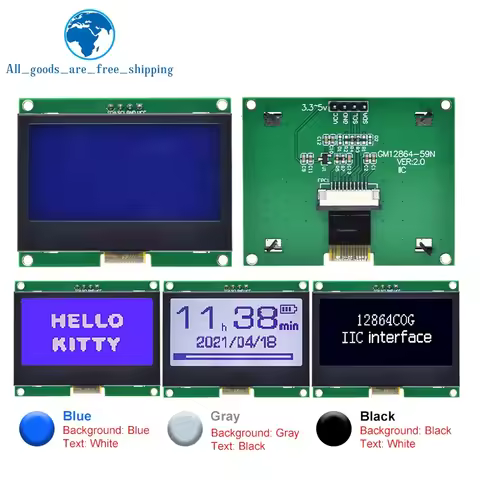 1/3PCS 12864 IIC LCD Module 128X64 I2C ST7567S COG Graphic Display Screen Board LCM Panel 128x64 Dot