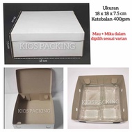 Dus | Box 18x18 400gsm | Kotak Nasi Dus Kemasan Kue Makanan Polos 18 x 18 Mickey 25set