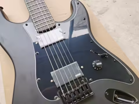 Jim Matte Black Electric Guitar Big Headstock rosewood Fingerboard No Inlay China EMG Pickup Black H