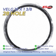 Al Raze Folding Bike Rims 16 x 1 3/8 ETRTO 349 28 Hole Rim Brake 28H Alloy Black Silver Pair of Fold