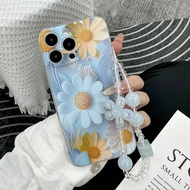 Flower 1pc Fashionable Printed Transparent Floral & Foliage Decorated Shock-Proof Protective Phone C