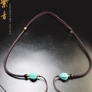 Clavicle Handmade Jade Pendant Lanyard Necklace Rope Horizontal Dzi Bead Rope Braided Halter String 