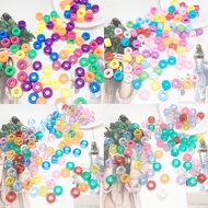 50pcs/lot 6x9mm Round Big Hole Transparent Plastic Beads Spacer Loose Beads for Jewelry Making DIY Handmade Bracelet Accessories