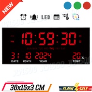 นาฬิกาดิจิตอลแขวนผนัง JH3615B ตั้งปลุก 4แสงสี เตือนทุกชั่วโมงได้ ตัวเลขใหญ่กว่าเดิม สินค้าพร้อมสายแล