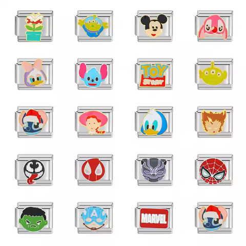 Italian Charm Store Italian Charm Bracelet 9mm Y2K Diy Cute Retro Pattern Series