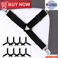 MH [ Featured ] [ 4 PCS Mattress Covers, Sofa Cushion Stays Keepers ][ Bed Sheet Elastic Holder Stra