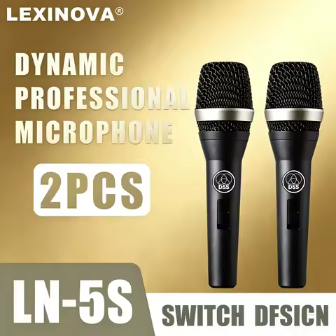 2 pcs LN-5S Professional Dynamic Handheld Microphone With Switch Vocal Recording Mic Kit For Karaoke