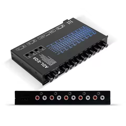 Car Audio EQ ADL-EQ9 9 Band Graphic Equalizer with 6-Channel RCA Output for Amplifier Subwoofer Bass