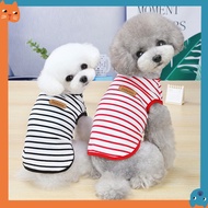 4 Color Pet Clothing Dog Clothing New Teddy Dog Pet Clothing Cat and Dog Casual Stripe Tank Top Dog 
